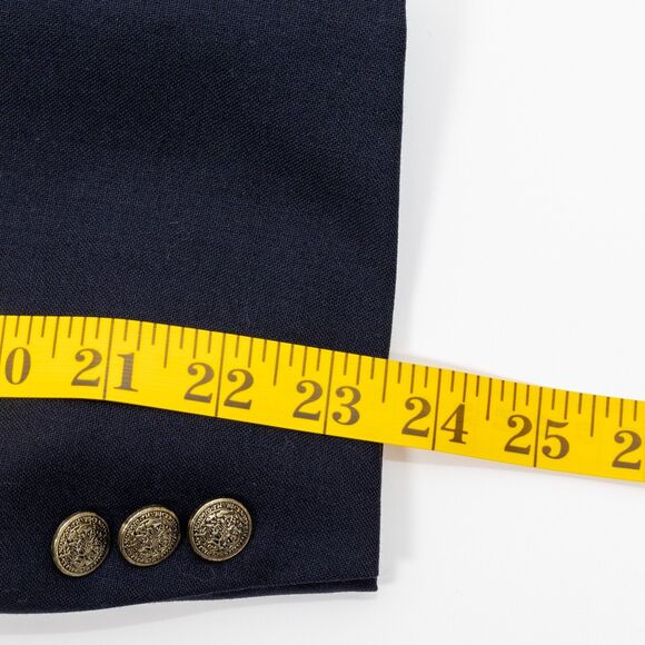 Oscar de la Renta Blazer Mens 42S Navy Blue 100% Wool Lined Jacket Classic Fit - Picture 8 of 12